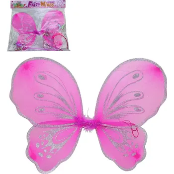 Karnevalový kostým SADA - KŘÍDLA PRO MALÉ VÍLY růžová