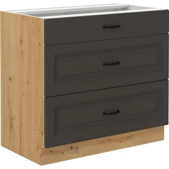 Kuchyňská skříňka Stolarz-Lempert Kuchyňská skříňka Stilo GRAR - dolní 80 D 3S šuplíková, grafit + Artisan