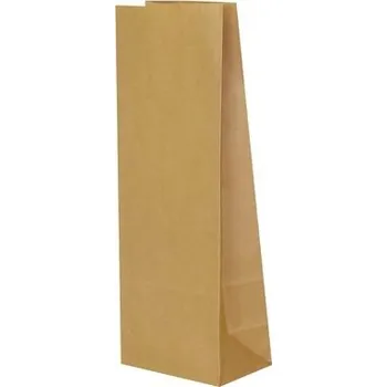 Sáček na potraviny Papírový sáček s obdelníkovým dnem, 100x70x260 mm, hnědý, 100 ks