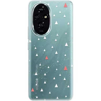 Pouzdro na mobilní telefon Silikonové pouzdro iSaprio - Honor 200 - Abstract Triangles 02 white (Odolný silikonový kryt, obal, pouzdro iSaprio - Honor 200 - Abstract Triangles 02 white - skvělá ochrana a pružnost, stylový UV potisk, lehkost, tiskne se v České republice)