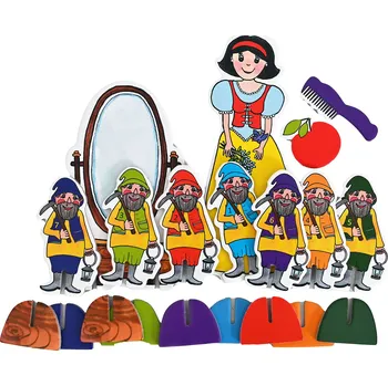 loutka MARIONETINO Loutky pro děti - SNĚHURKA A SEDM TRPASLÍKŮ - 8 ks Loutky pro děti