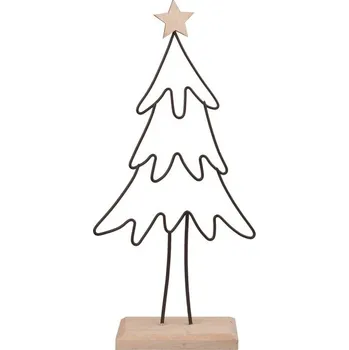 Vánoční dekorace Kovový stromek černý na postavení 14 x 31 cm