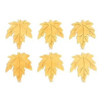 List dřevěný na kolíčku 6 cm, 6 ks, oranžový