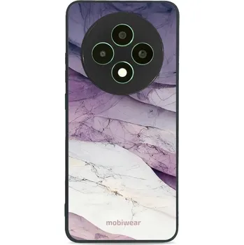 Pouzdro na mobilní telefon Lesklý kryt Mobiwear Glossy - Oppo Reno12 FS 5G - G028G - Bílý a fialový mramor (Prémiové lesklé pouzdro, obal, kryt Mobiwear Glossy na mobil Oppo Reno12 FS 5G - G028G - Bílý a fialový mramor, materiál Plast + TPU silikon - krytí po všech stranách,)
