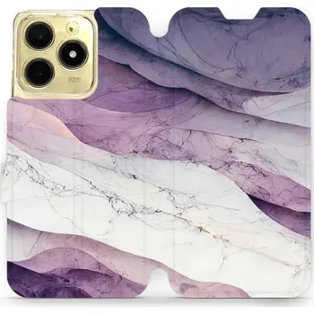 Pouzdro na mobilní telefon Flipové pouzdro Mobiwear - Realme C61 - VP31S Bílý a fialový mramor (Knížkové flip pouzdro, obal, kryt na mobil Realme C61 - VP31S Bílý a fialový mramor, materiál Umělá kůže + TPU - ochrana 360°, stojánek, silikonová vanička, magnetické zavírání)