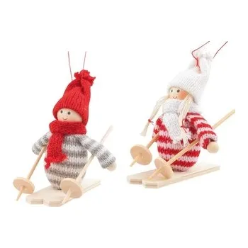 Vánoční dekorace Panáček na lyžích 11 cm
