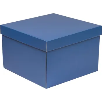 Dárková krabice s víkem 300x300x200/40 mm, modrá