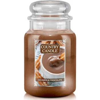 Bytová dekorace Country Candle Vonná Svíčka Churros & Chocolate (sójový vosk), 652 g