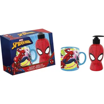 Kosmetika Marvel Spiderman hrnek pro děti 1 ks + šampon a pěna do koupele 300 ml