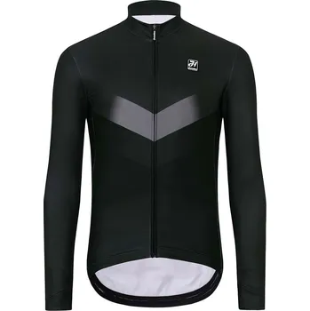 cyklistický dres HOLOKOLO Cyklistický dres s dlouhým rukávem zimní - ARROW WINTER - šedá/černá S