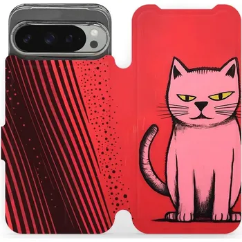 Pouzdro na mobilní telefon Flipové pouzdro Mobiwear - Google Pixel 9 Pro XL - VP54S Kocourek (Knížkové flip pouzdro, obal, kryt na mobil Google Pixel 9 Pro XL - VP54S Kocourek, materiál Umělá kůže + TPU - ochrana 360°, stojánek, silikonová vanička, magnetické zavírání)