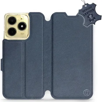 Telefonní příslušenství Kožené flip pouzdro Mobiwear - Realme C61 - Modré (Kožené knížkové pouzdro, obal, kryt na mobil Realme C61, Modré, materiál Genuine Leather, ochrana 360°, stojánek, silikonová vanička, magnetické zavírání)