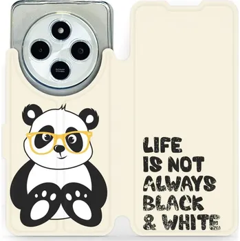 Pouzdro na mobilní telefon Flipové pouzdro Mobiwear - Xiaomi Redmi 14C / Poco C75 - M041S Panda - life is not (Knížkové flip pouzdro, obal, kryt na mobil Xiaomi Redmi 14C / Poco C75 - M041S Panda - life is not, materiál Umělá kůže + TPU - ochrana 360°, stojánek, silikonová vanička,