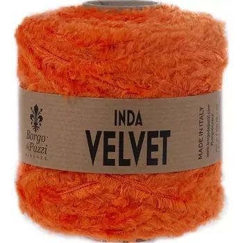 Příze Borgo de Pazzi Inda Velvet 37 Oranžová (Špagátová žinylková příze Inda Velvet Arancio)