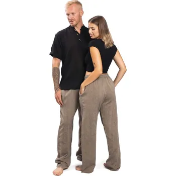 Kalhoty CLASSIC hnědo-béžové 3XL