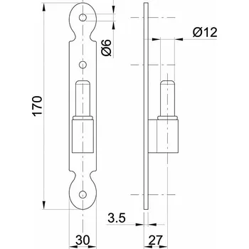 Kování na okenice žlutý zinek Varianta: čep na okenice žlutý zinek