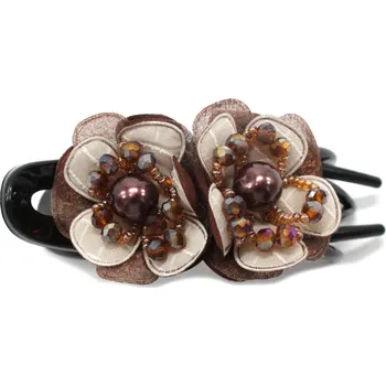 Spona na vlasy s květy Barva: tmavě hnědá