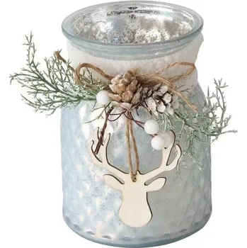 Svícen Boltze Xmas Svícen s vánoční dekorací WILKA, výš, 16 cm