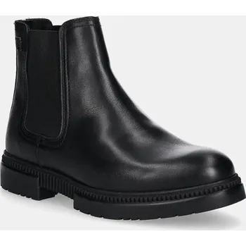 Dámská zimní obuv Kožené kotníkové boty Tommy Hilfiger COMFORT TL TEXTURE LTH CHELSEA FM0FM05181 černá 99X, EUR 40