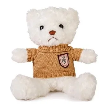 plyšák Miś biały 22cm w sweterku latte