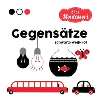 První čtění Gegensätze schwarz-weiß-rot (Baby Montessori) - White Star