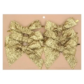 Stuha Mašle zlatá třpytivá 10 cm, 6 ks