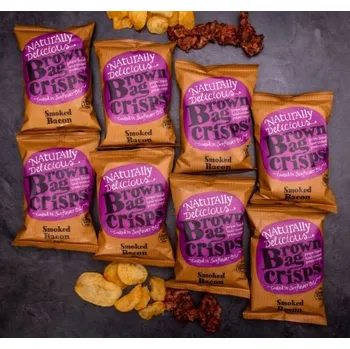 Chips 20× Brambůrky Brown Bag Crisps - uzená slanina 40 g