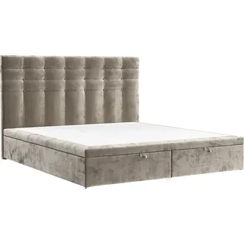 Postel Maison de Rêve Béžová čalouněná dvoulůžková postel CLUBHOUSE 200 x 200 cm s úložným prostorem