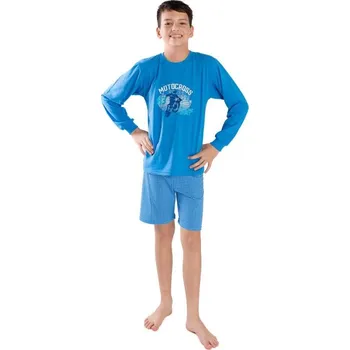 Chlapecké pyžamo Chlapecké pyžamo Betty Mode triko dl. rukáv + kraťasy modré
