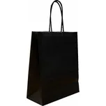 Papírová taška s krouceným uchem 180x80x220 mm, černá, 10 ks
