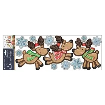 Samolepící dekorace Samolepky plastické 57x20 cm, sobi