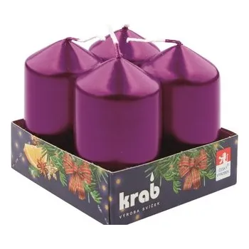 Svíčka Adventní svíce válec fialový LAK 40 x 80 mm, 4 ks v sadě