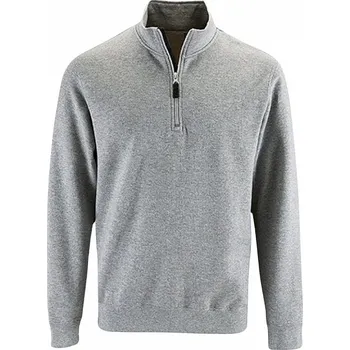 Pánská mikina Sol's Lehčí pánská mikina Stan s vysokým límcem na zip Barva: šedá melange, Velikost: M L02088