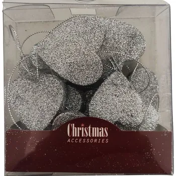 Svíčka Midar stříbrná srďíčka sada