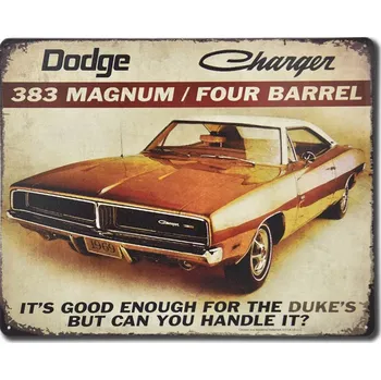 Plechová cedule Plechová cedule Dodge Charger 383 Magnum 30 cm x 38 cm