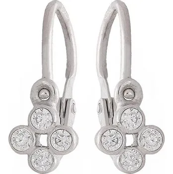 Náušnice Zlaton Náušnice bílé zlato visací se zirkony výška 1.1cm váha 0.8g 000652701232