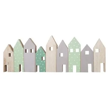 Vánoční dekorace Domky dřevěné na postavení 40 x 14,5 cm