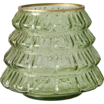 Svícen Boltze Home Skleněný svícen TIWA, výš, 11,5 cm, světle zelená barva