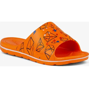 Dívčí pantofle COQUI LONG Dk.orange geometric 30/31