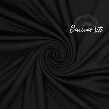 Bambusový úplet Černá BIO (E) (Měkké a hebké bambusové úplety)