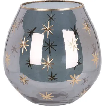 Svícen Home Styling Collection Svícen na čajovou svíčku ve tvaru skleničky, Ø 10 cm, šedý