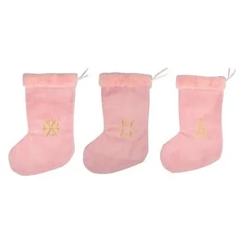 Vánoce Punčocha plyšová mikulášská růžová 40 cm