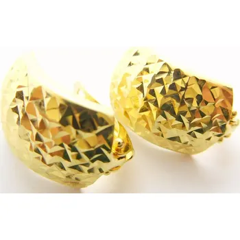 Náušnice Klenoty Budín Obrovské mohutné gravírované náušnice ze žlutého zlata 585/1,53gr HK2287 (Klenoty Budín Obrovské mohutné gravírované náušnice ze žlutého zlata 585/1,53gr HK2287)