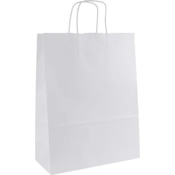 Nákupní taška Papírová taška s krouceným uchem 320x160x430 mm, bílá, 10 ks