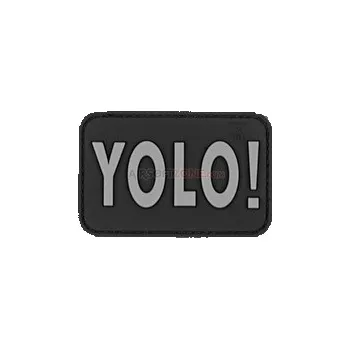 Nášivka Gumová nášivka Jackets to Go nápis YOLO - šedá