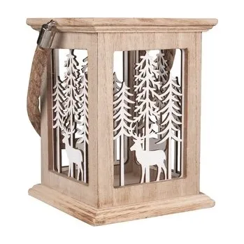 Vánoční dekorace Dekorace se zimní krajinou na postavení 13 x 13 x 17,5 cm