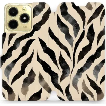 Pouzdro na mobilní telefon Flipové pouzdro Mobiwear - Realme C61 - VA53S Zebří (Knížkové flip pouzdro, obal, kryt na mobil Realme C61 - VA53S Zebří, materiál Umělá kůže + TPU - ochrana 360°, stojánek, silikonová vanička, magnetické zavírání)