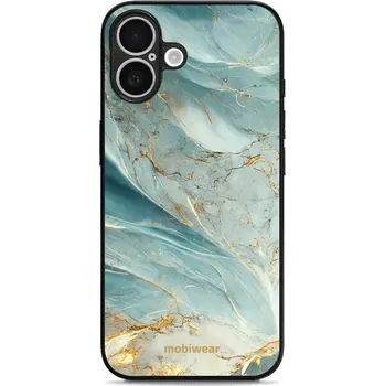 Lesklý kryt Mobiwear Glossy - Apple iPhone 16 - G022G Zelenkavý a zlatavý mramor (Prémiové lesklé pouzdro, obal, kryt Mobiwear Glossy na mobil Apple iPhone 16 - G022G Zelenkavý a zlatavý mramor, materiál Plast + TPU silikon - krytí po všech stranách,)