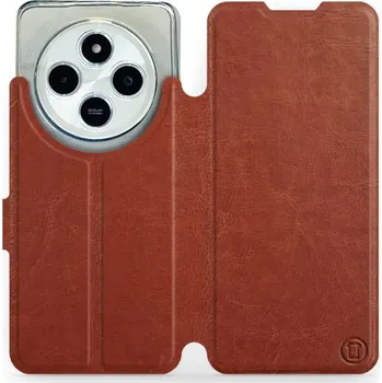 Pouzdro na mobilní telefon Flipové pouzdro Mobiwear - Xiaomi Redmi 14C / Poco C75 - Hnědé a šedé (Knížkové flip pouzdro, obal, kryt na mobil Xiaomi Redmi 14C / Poco C75 - Hnědé a šedé, materiál Umělá kůže + TPU - ochrana 360°, stojánek, silikonová vanička, magnetické zavírání)