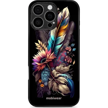 Telefonní příslušenství Lesklý kryt Mobiwear Glossy - Apple iPhone 16 Pro Max - G011G Kytice s pírkem (Prémiové lesklé pouzdro, obal, kryt Mobiwear Glossy na mobil Apple iPhone 16 Pro Max - G011G Kytice s pírkem, materiál Plast + TPU silikon - krytí po všech stranách,)